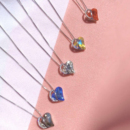 Geometric Heart Pendant Necklace in 925 Silver for Women - Très Elite