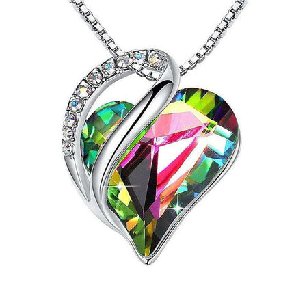 Geometric Heart Pendant Necklace in 925 Silver for Women - Très Elite