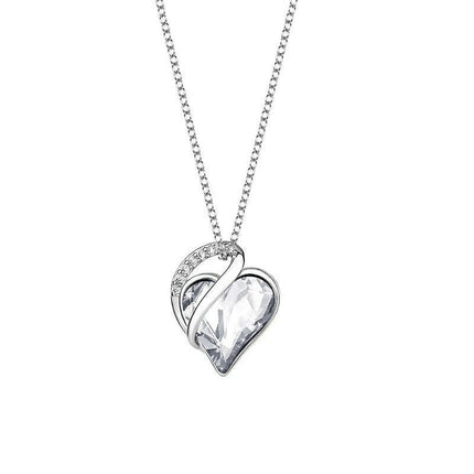 Geometric Heart Pendant Necklace in 925 Silver for Women - Très Elite