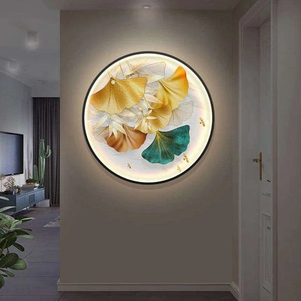 Ginkgo Leaf Serenity: Modern LED Wall Lamp for Stylish Home Illumination..