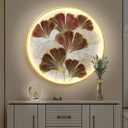 Ginkgo Leaf Serenity: Modern LED Wall Lamp for Stylish Home Illumination..