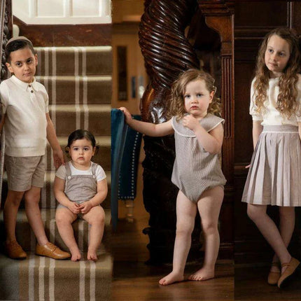 Girls' Chic Dress, Boys' Stylish Shorts, and Adorable Baby Rompers - Très Elite