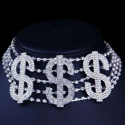 Glamorous Customized Rhinestone Choker - Oversized Crystal Wealth Design - Très Elite