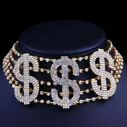 Glamorous Customized Rhinestone Choker - Oversized Crystal Wealth Design - Très Elite