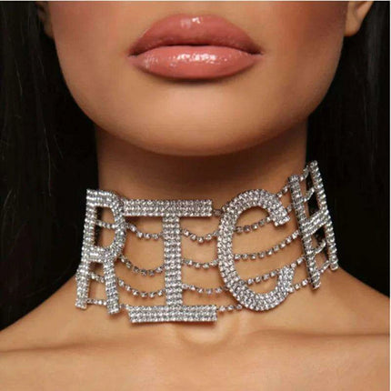 Glamorous Customized Rhinestone Choker - Oversized Crystal Wealth Design - Très Elite