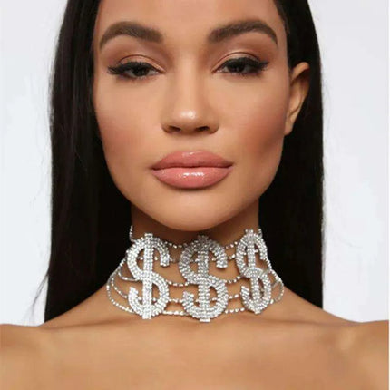 Glamorous Customized Rhinestone Choker - Oversized Crystal Wealth Design - Très Elite