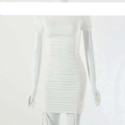 Glamorous Empire Waist Sleeveless Ruched Mini Dress