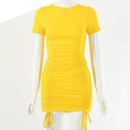 Glamorous Empire Waist Sleeveless Ruched Mini Dress