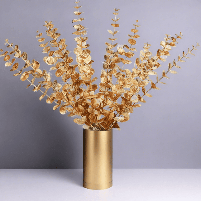 Glamorous Golden Leaf Display: Handcrafted Faux Greenery for Luxurious Home Styling and Celebratory Occasions