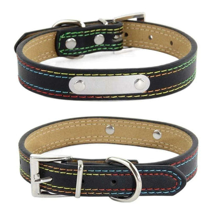 Glamorous Personalized Engraved Leather Dog Collar with Sparkling Accents