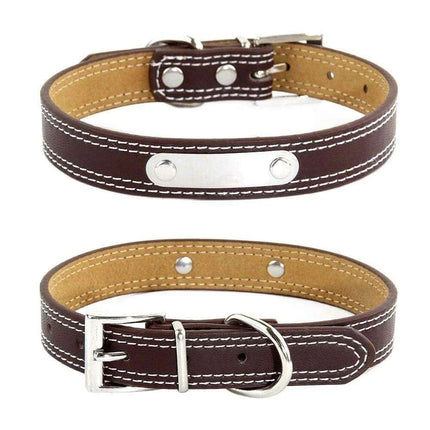 Glamorous Personalized Engraved Leather Dog Collar with Sparkling Accents