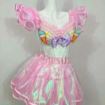 Glamorous Pink Sequin Dancewear - Women's Nightclub Outfit