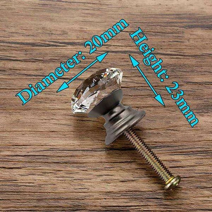 Glamorous Rainbow Crystal Glass Cabinet Knobs for Elegant Home Styling..