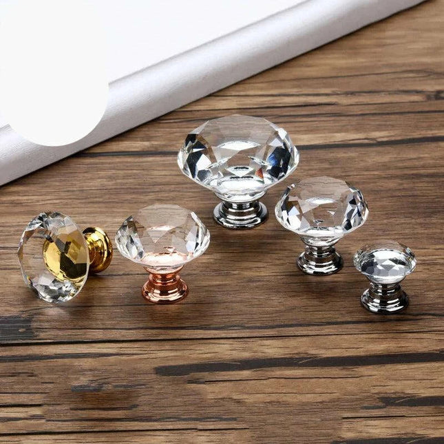 Glamorous Rainbow Crystal Glass Cabinet Knobs for Elegant Home Styling