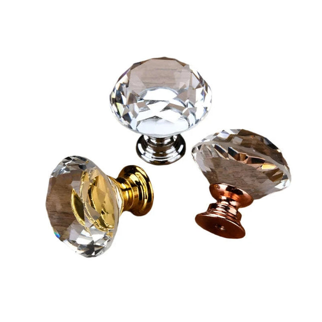 Glamorous Rainbow Crystal Glass Cabinet Knobs for Elegant Home Styling