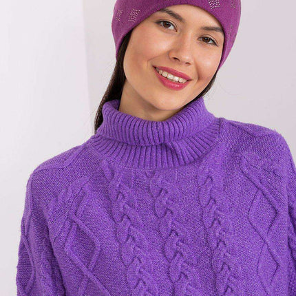 Glamorous Rhinestone-Embellished Cashmere Winter Beanie Hat - Très Elite