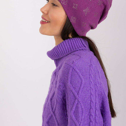 Glamorous Rhinestone-Embellished Cashmere Winter Beanie Hat - Très Elite