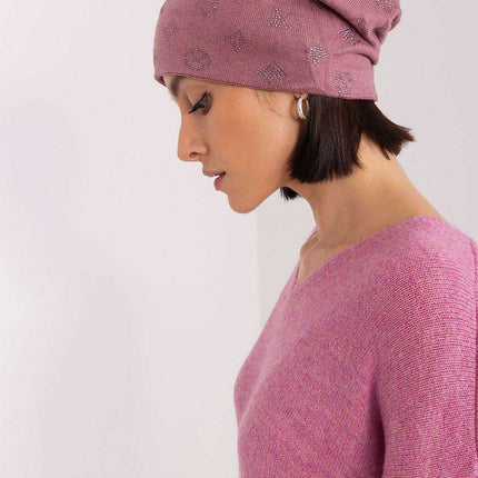 Glamorous Rhinestone-Embellished Cashmere Winter Beanie Hat - Très Elite