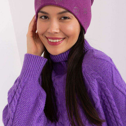 Glamorous Rhinestone-Embellished Cashmere Winter Beanie Hat - Très Elite