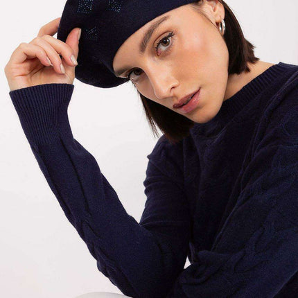 Glamorous Rhinestone-Embellished Knit Beret - Très Elite