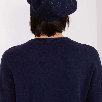 Glamorous Rhinestone-Embellished Knit Beret - Très Elite