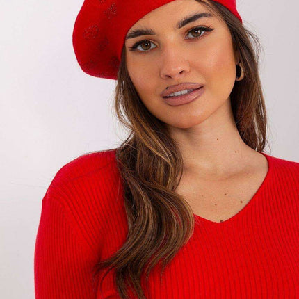 Glamorous Rhinestone-Embellished Knit Beret - Très Elite