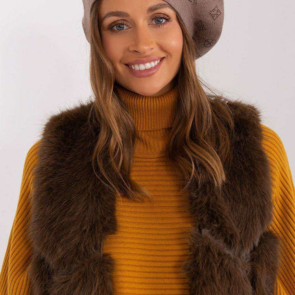 Glamorous Rhinestone-Embellished Knit Beret - Très Elite