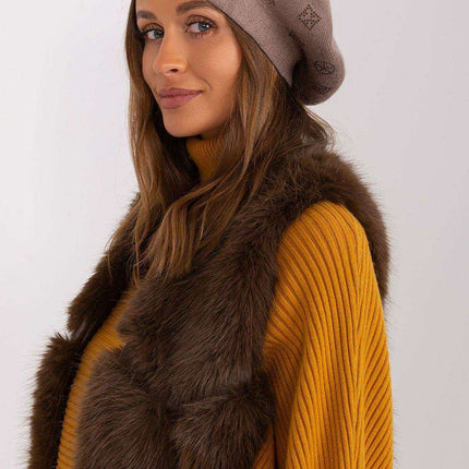 Glamorous Rhinestone-Embellished Knit Beret - Très Elite