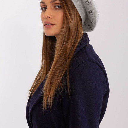 Glamorous Rhinestone-Embellished Knit Beret - Très Elite