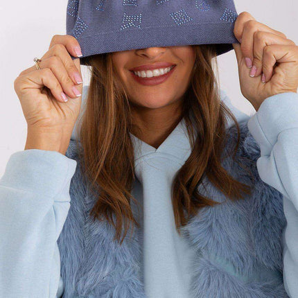 Glamorous Rhinestone-Embellished Knit Beret - Très Elite