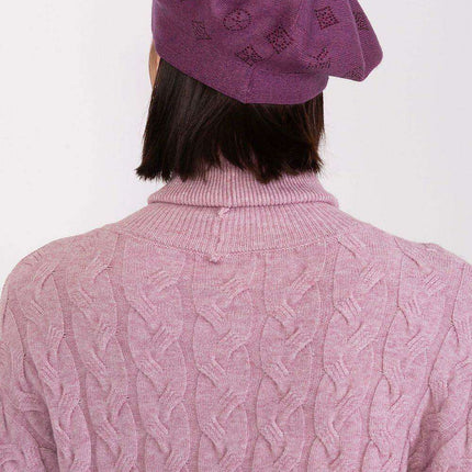 Glamorous Rhinestone-Embellished Knit Beret - Très Elite