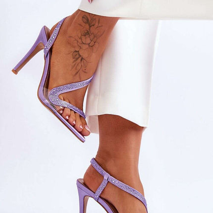 Glamorous Rhinestone-Embellished Stiletto Sandals - Très Elite