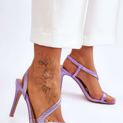 Glamorous Rhinestone-Embellished Stiletto Sandals - Très Elite