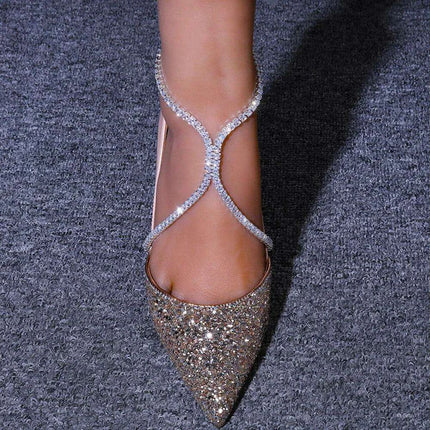 Glamorous Rhinestone High Heel Ankle Bracelet for Fashion-Forward Women - Très Elite