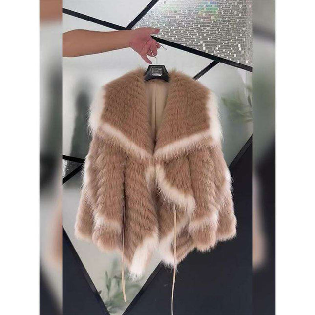 Glamorous Sequin-Accented Faux Fur Coat | Chic Winter Fashion Essential