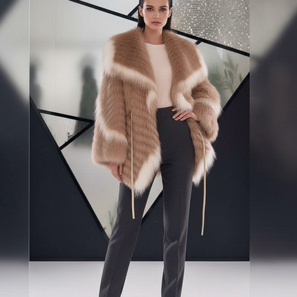 Glamorous Sequin-Accented Faux Fur Coat | Chic Winter Fashion Essential - Très Elite
