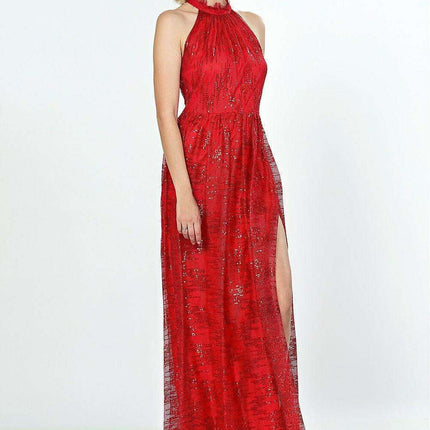 Glamorous Sequin Evening Dress with Deep Slit - Très Elite