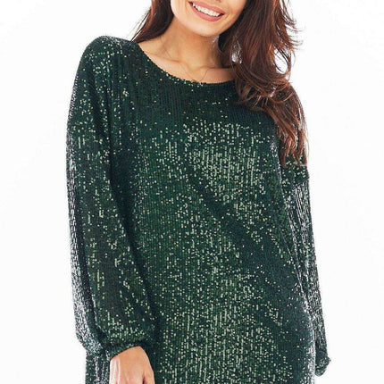 Glamorous Sequin Flow Dress with Adjustable Belt - Très Elite