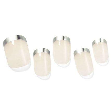Glamorous Silver French Gel Nail Kit - Effortless Elegance for Any Occasion - Très Elite