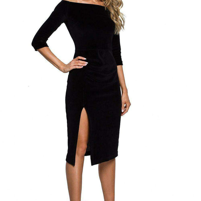 Glamorous Velvet Off-Shoulder Evening Dress