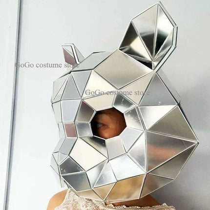 Gleaming Silver Cat Head Cosplay Jumpsuit - Très Elite