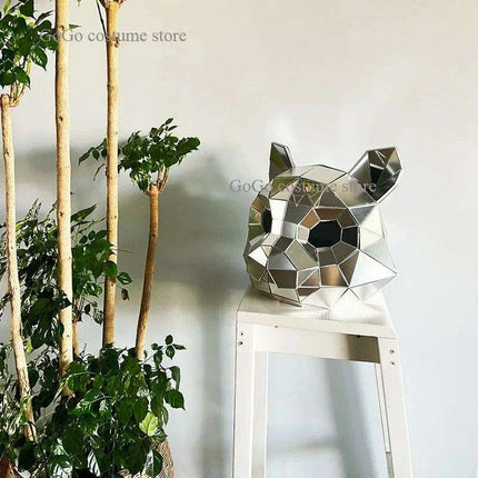 Gleaming Silver Cat Head Cosplay Jumpsuit - Très Elite