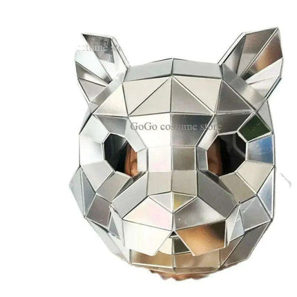 Gleaming Silver Cat Head Cosplay Jumpsuit - Très Elite