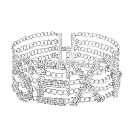 Glimmering Charm Crystal Rhinestone Choker: A Sophisticated Accessory for Trendsetting Women - Très Elite