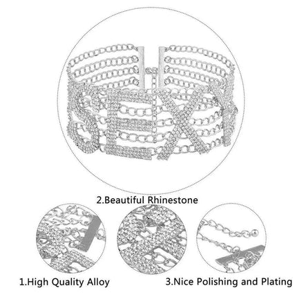 Glimmering Charm Crystal Rhinestone Choker: A Sophisticated Accessory for Trendsetting Women - Très Elite
