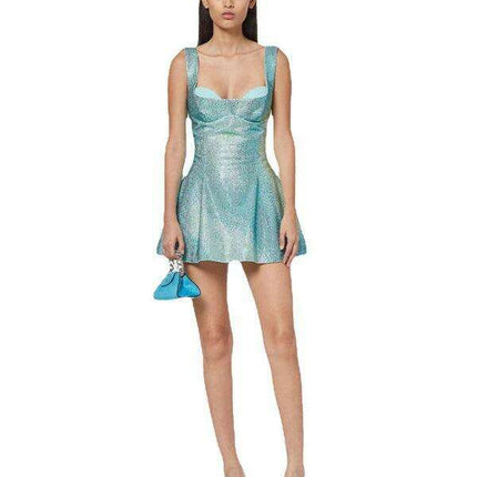 Glimmering Emerald Suspender Skirt - Women's Allure Dress - Très Elite