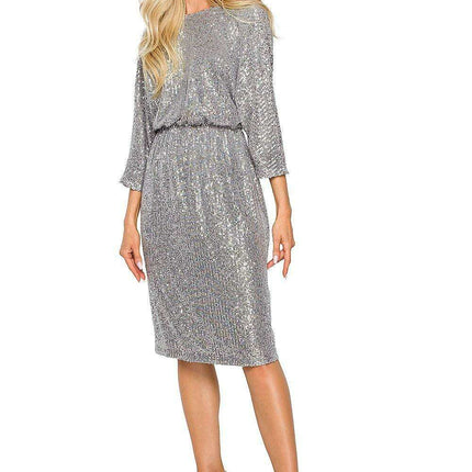 Glimmering Open Back Sequin Evening Dress for Dazzling Occasions - Très Elite