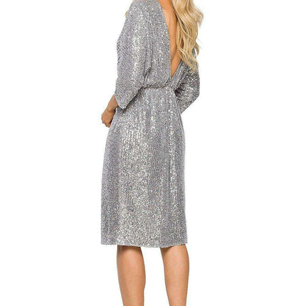 Glimmering Open Back Sequin Evening Dress for Dazzling Occasions - Très Elite