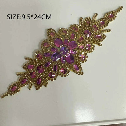 Glimmering Silver Rhinestone Floral Applique: Elegant Fashion Upgrade Accessory - Très Elite