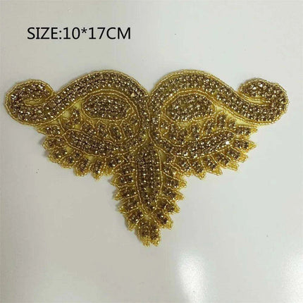 Glimmering Silver Rhinestone Floral Applique: Elegant Fashion Upgrade Accessory - Très Elite